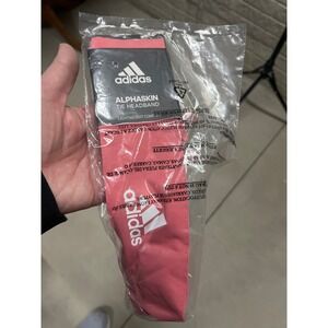 Adidas Alphaskin Tie Headband Hazy Rose Pink Athletic Sweatband 5152043 NEW